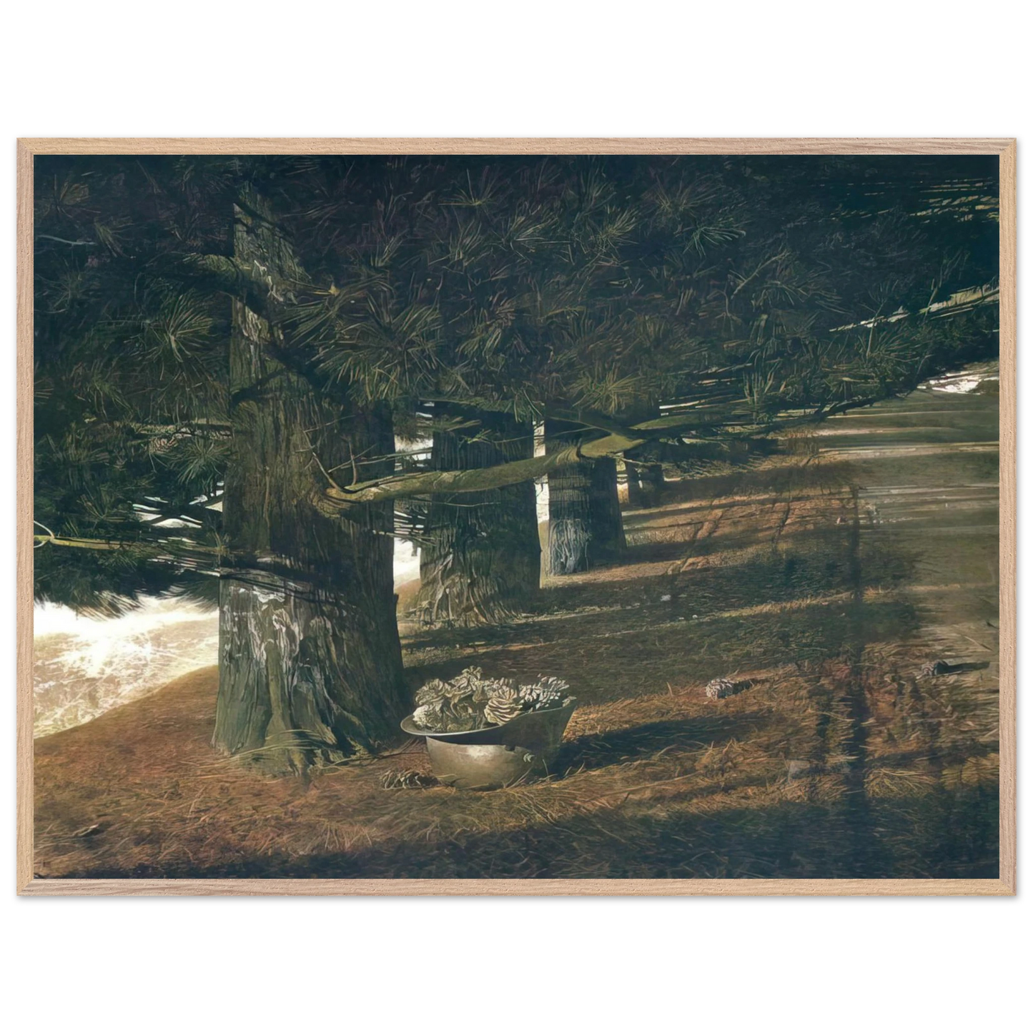 Andrew Wyeth - PINE BARON Wall Art - 30x40 cm / 12x16 inches - Premium Wooden Framed Poster With Fine Art Paper-canvas - White frame
