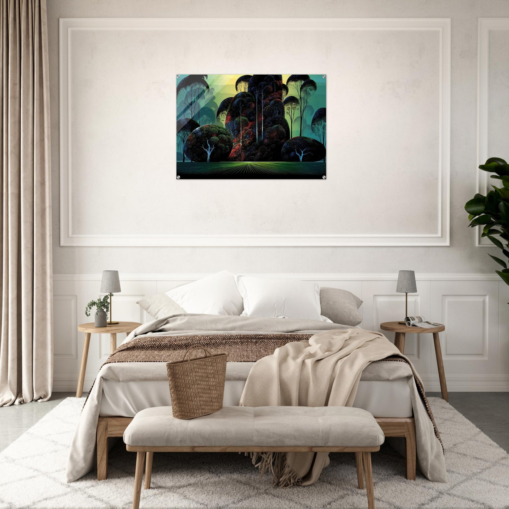 Mendacino - Eyvind Earle Acrylic Print - 70x100 cm / 28x40″ inches