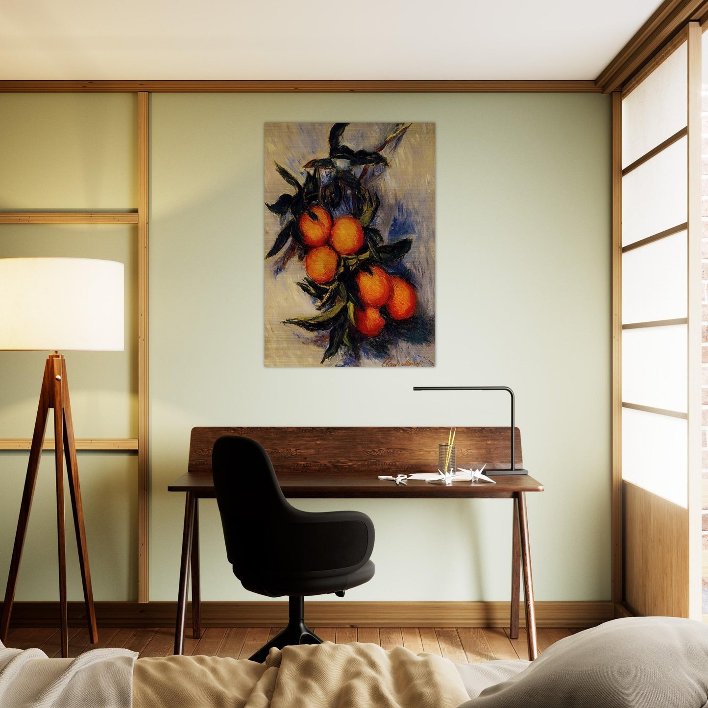 Branch of Orange Bearing Fruit - claude monet Brushed Aluminum Print - 70x100 cm / 28x40 inches | claude monet Aluminum Print | claude monet Prints