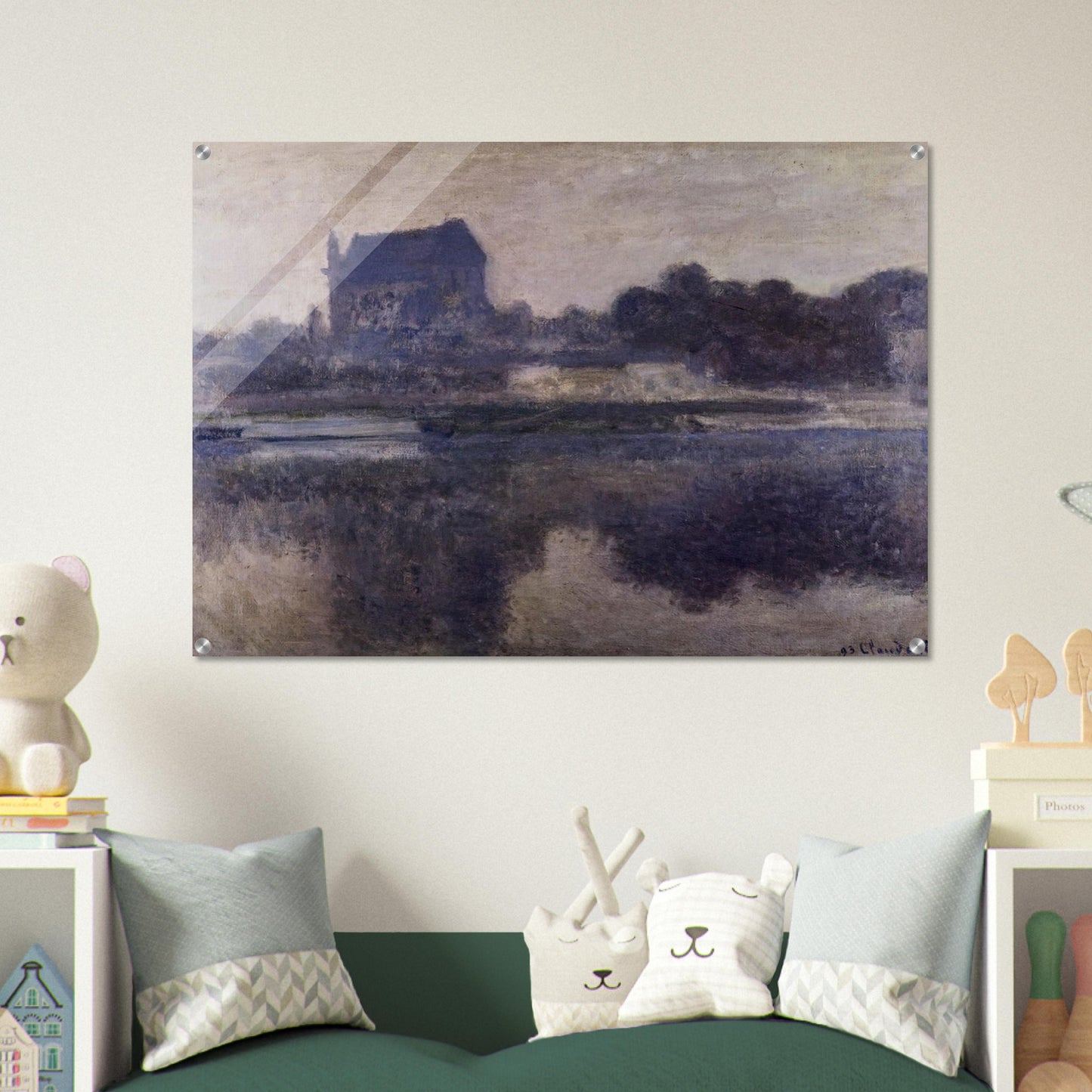Vernon Church in Fog - claude monet Acrylic Print - 70x100 cm / 28x40″ inches | claude monet Wall Art | claude monet Prints