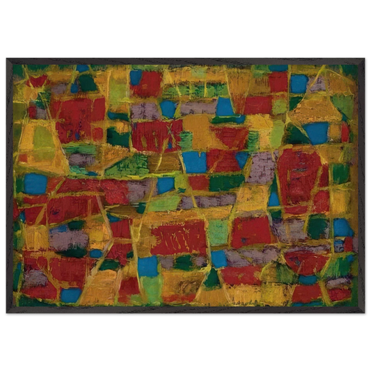 Champs de ble - 1949 - Alfred Manessier 70x100 cm / 28x40 inches Framed Art Print – Black Wooden Frame