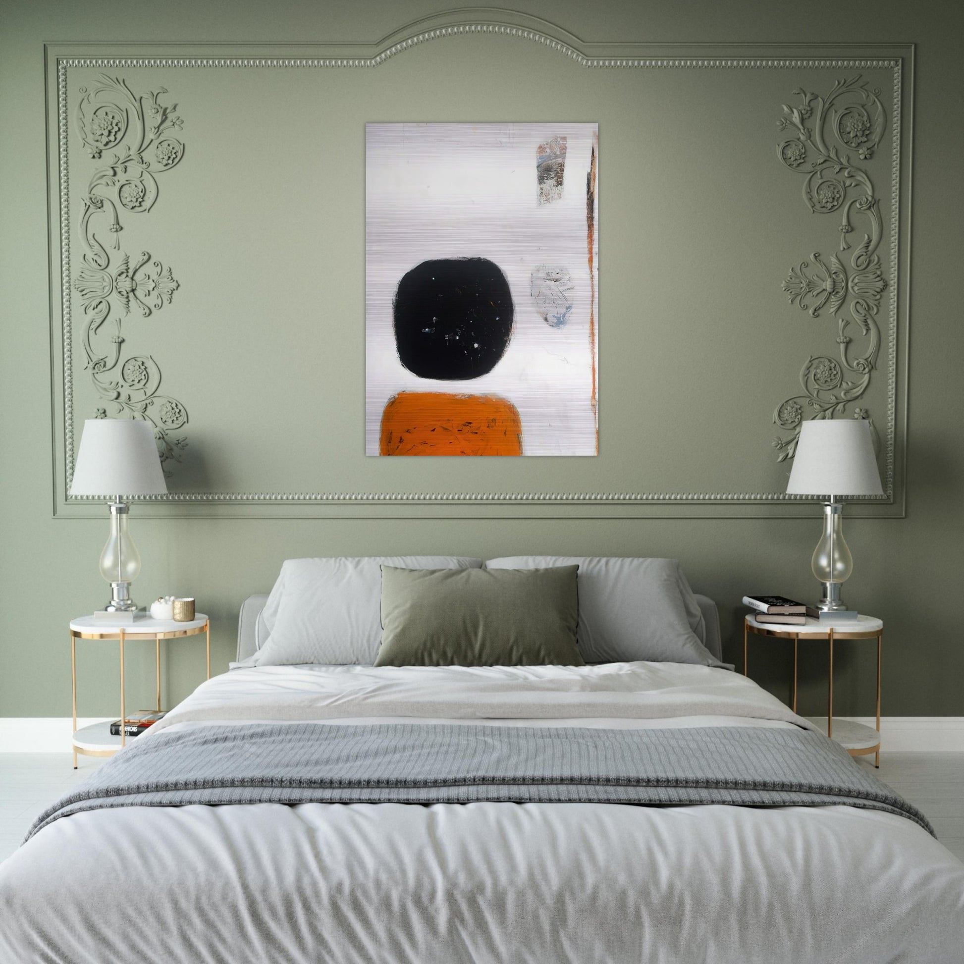 Orange, Black and White - 1960 - William Scott Brushed Aluminum Print - 70x100 cm / 28x40 inches | William Scott Aluminum Print | William Scott Prints