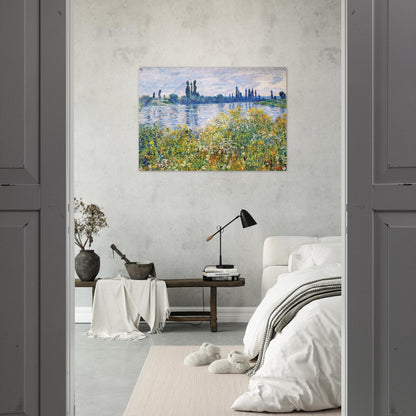 Flowers on the Banks of Seine near Vetheuil - claude monet Acrylic Print - 70x100 cm / 28x40″ inches