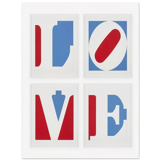 Robert Indiana - Four Panel Love  75x100 cm / 30x40inches Fine Art Poster