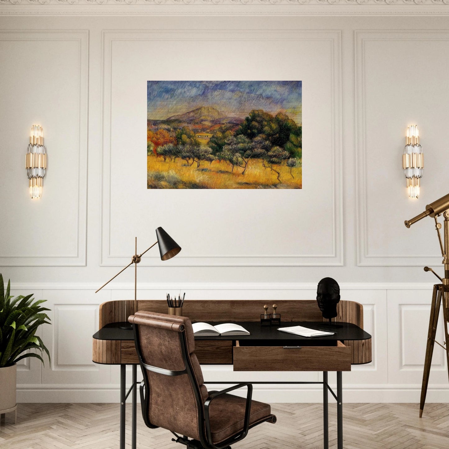 Mount Sainte Victoire - Pierre-Auguste Renoir Brushed Aluminum Print - 70x100 cm / 28x40 inches | Pierre-Auguste Renoir Aluminum Print | Pierre-Auguste Renoir Prints