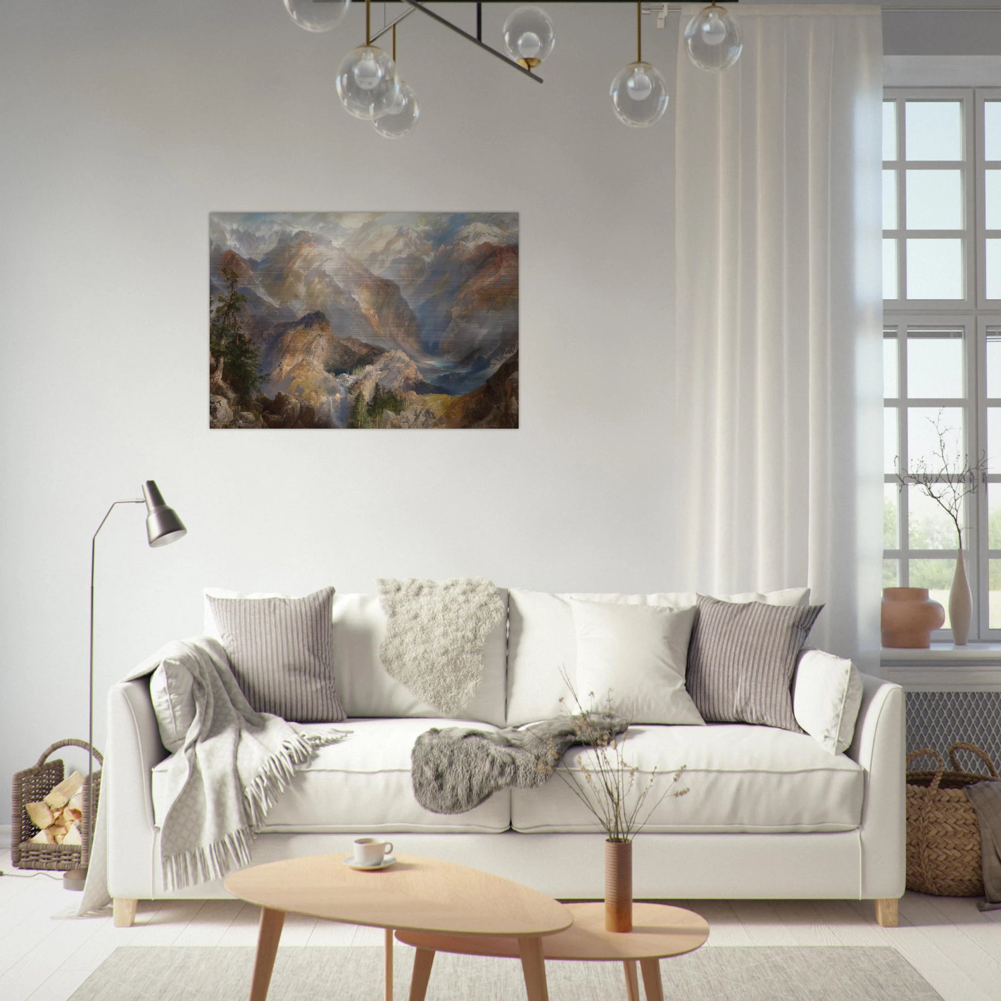 Morning in the Sierras - Thomas Moran Brushed Aluminum Print - 70x100 cm / 28x40 inches | Thomas Moran Aluminum Print | Thomas Moran Prints