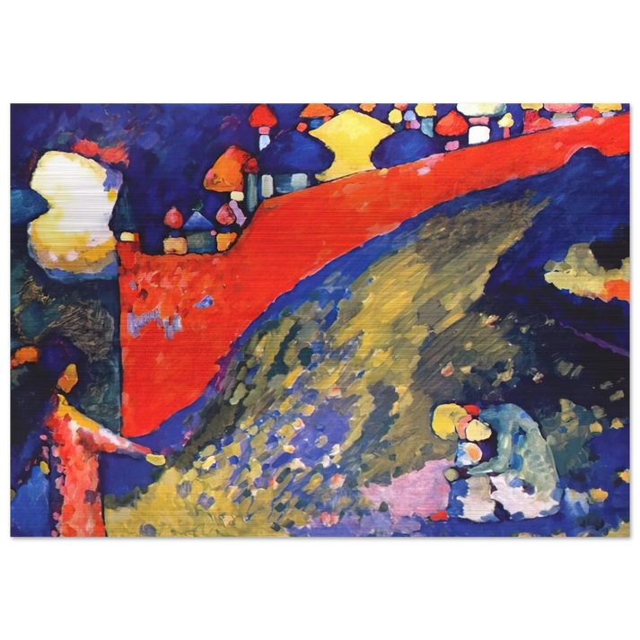 RED WALL DESTINY 1909 - Wassily Kandinsky Brushed Aluminum Print - 70x100 cm / 28x40 inches | Wassily Kandinsky Aluminum Print | Wassily Kandinsky Prints