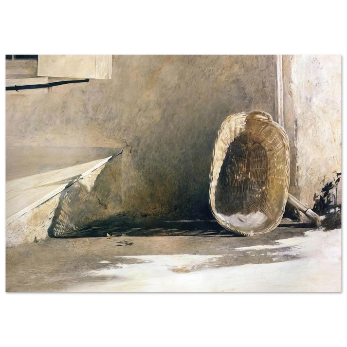 Andrew Wyeth - MONDAY MORNING Wall Art - 21x29.7 cm / 8x12" - Premium Wooden Framed Poster With Fine Art Paper - White frame
