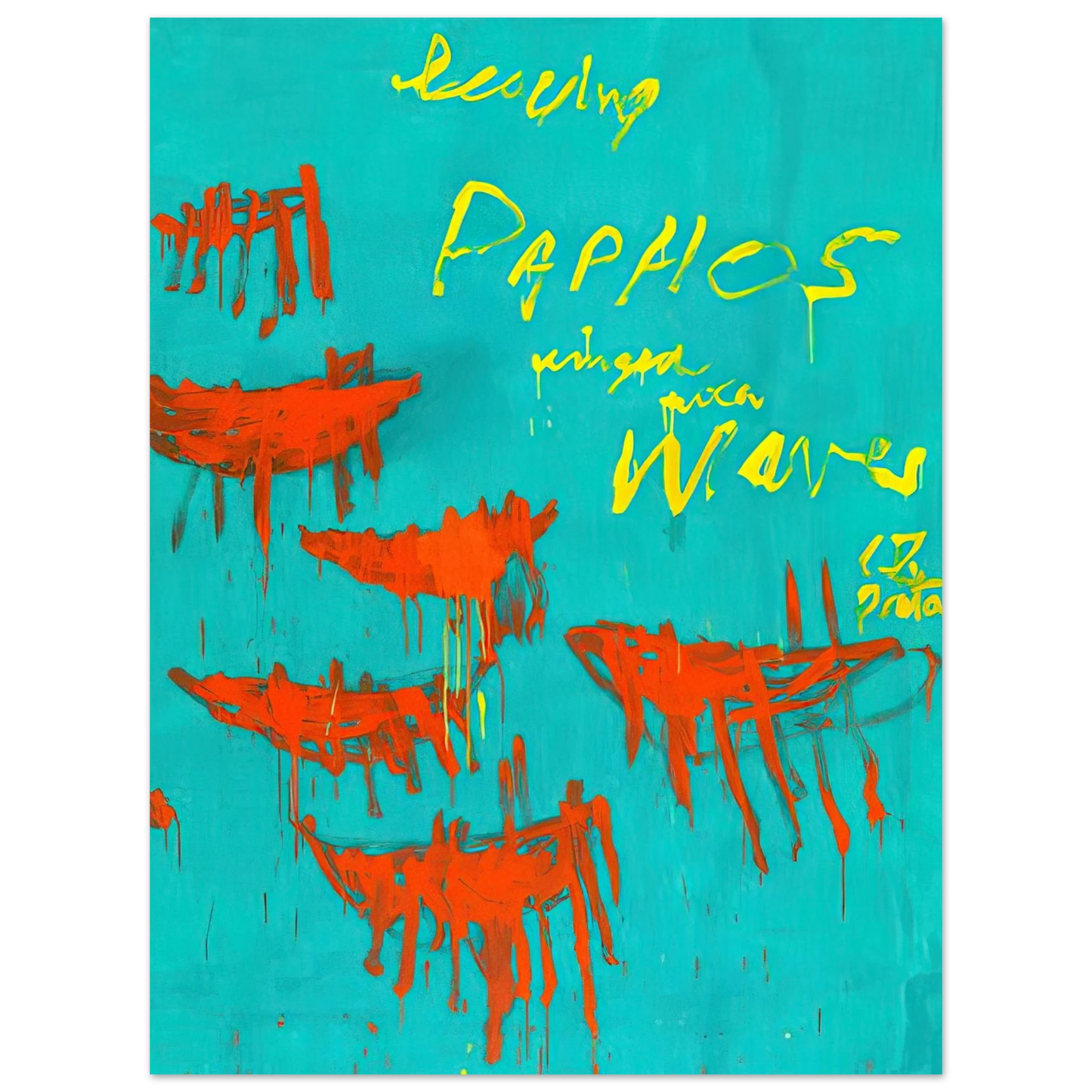 Cy Twombly - Leaving Paphos Ringed With Waves V  75x100 cm / 30x40inches Fine Art Poster