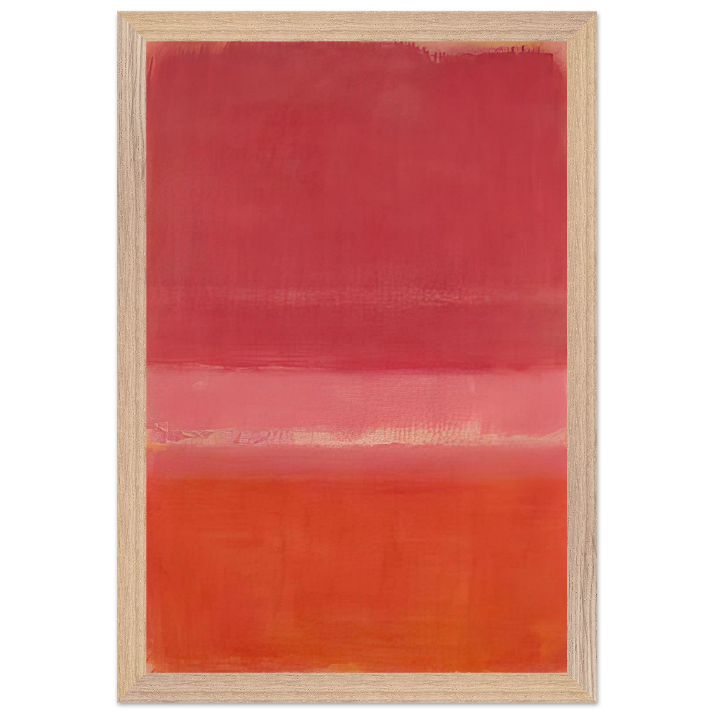 Mark Rothko - Untitled Red - 1956 Wall Art - 60x80 cm / 24x32 inches - Premium Wooden Framed Poster With Fine Art Paper - White frame