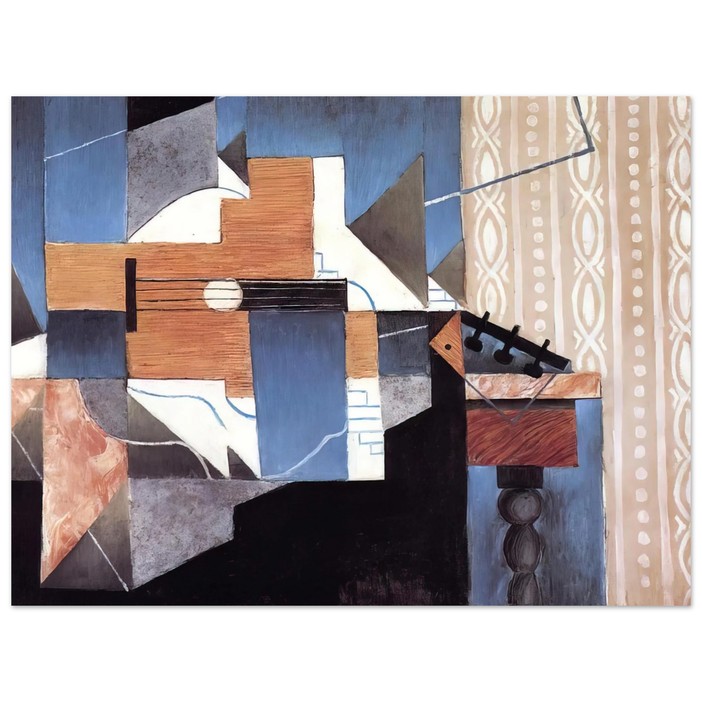 Juan Gris - GUITAR ON THE TABLE 1913  75x100 cm / 30x40inches Fine Art Poster