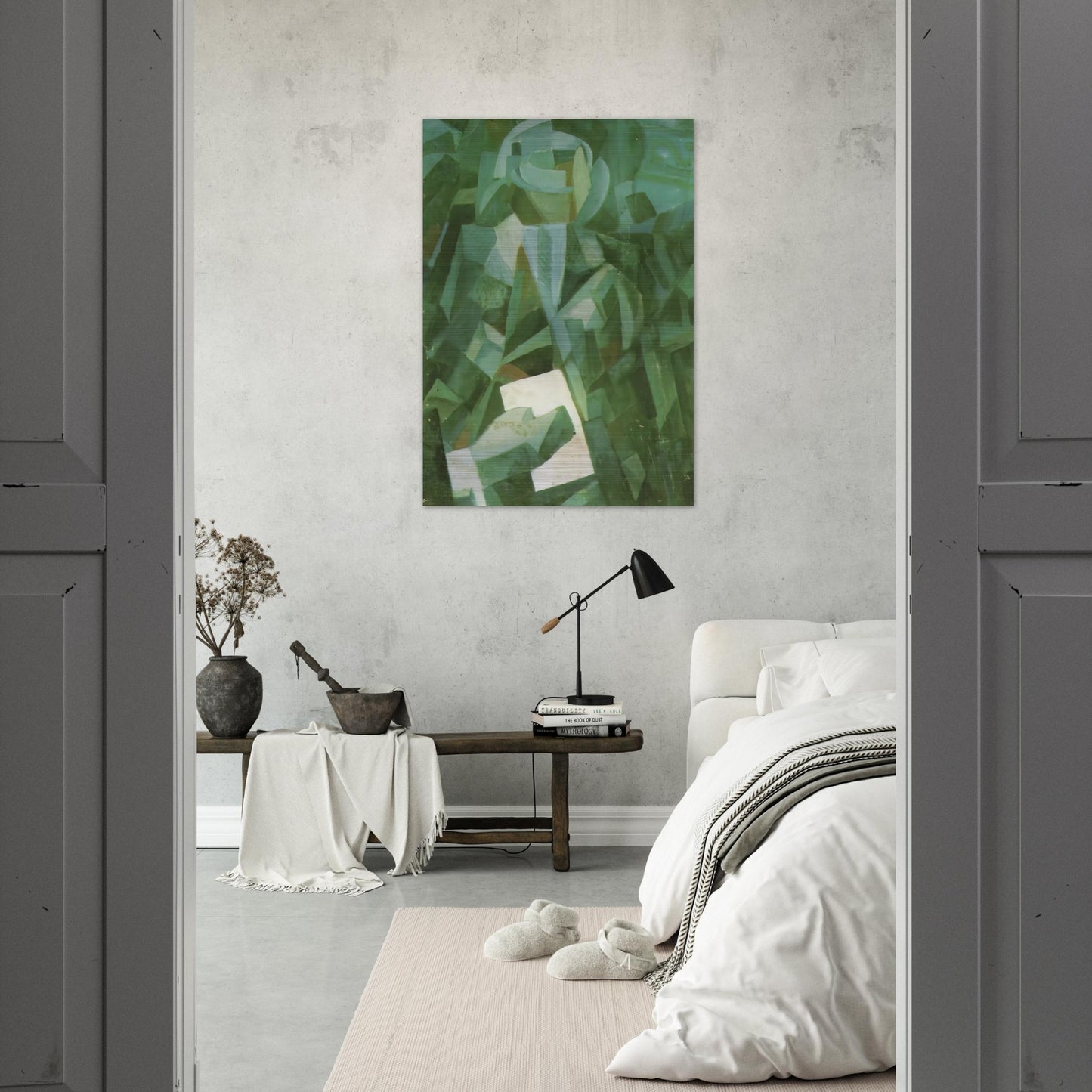 CUBIST COMPOSITION PORTRAIT OF A SEATED PERSON HOLDING A LETTER - Salvador Dali Brushed Aluminum Print - 70x100 cm / 28x40 inches | Salvador Dali Aluminum Print | Salvador Dali Prints