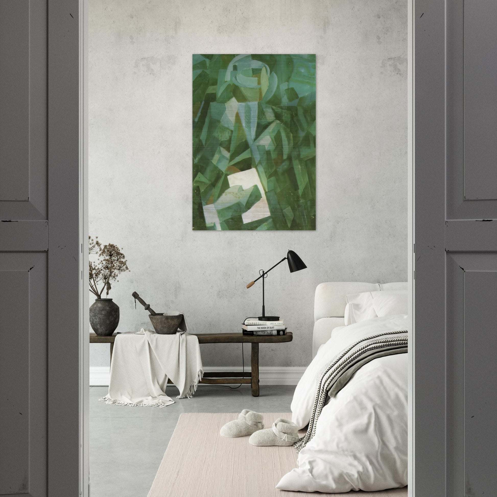 CUBIST COMPOSITION PORTRAIT OF A SEATED PERSON HOLDING A LETTER - Salvador Dali Brushed Aluminum Print - 70x100 cm / 28x40 inches | Salvador Dali Aluminum Print | Salvador Dali Prints