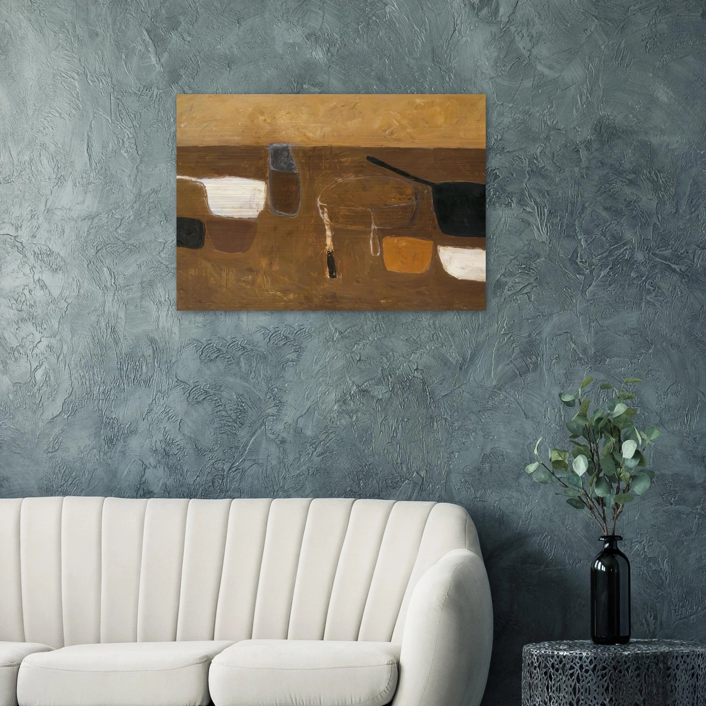 Brown Still Life - 1957 - William Scott Brushed Aluminum Print - 70x100 cm / 28x40 inches | William Scott Aluminum Print | William Scott Prints