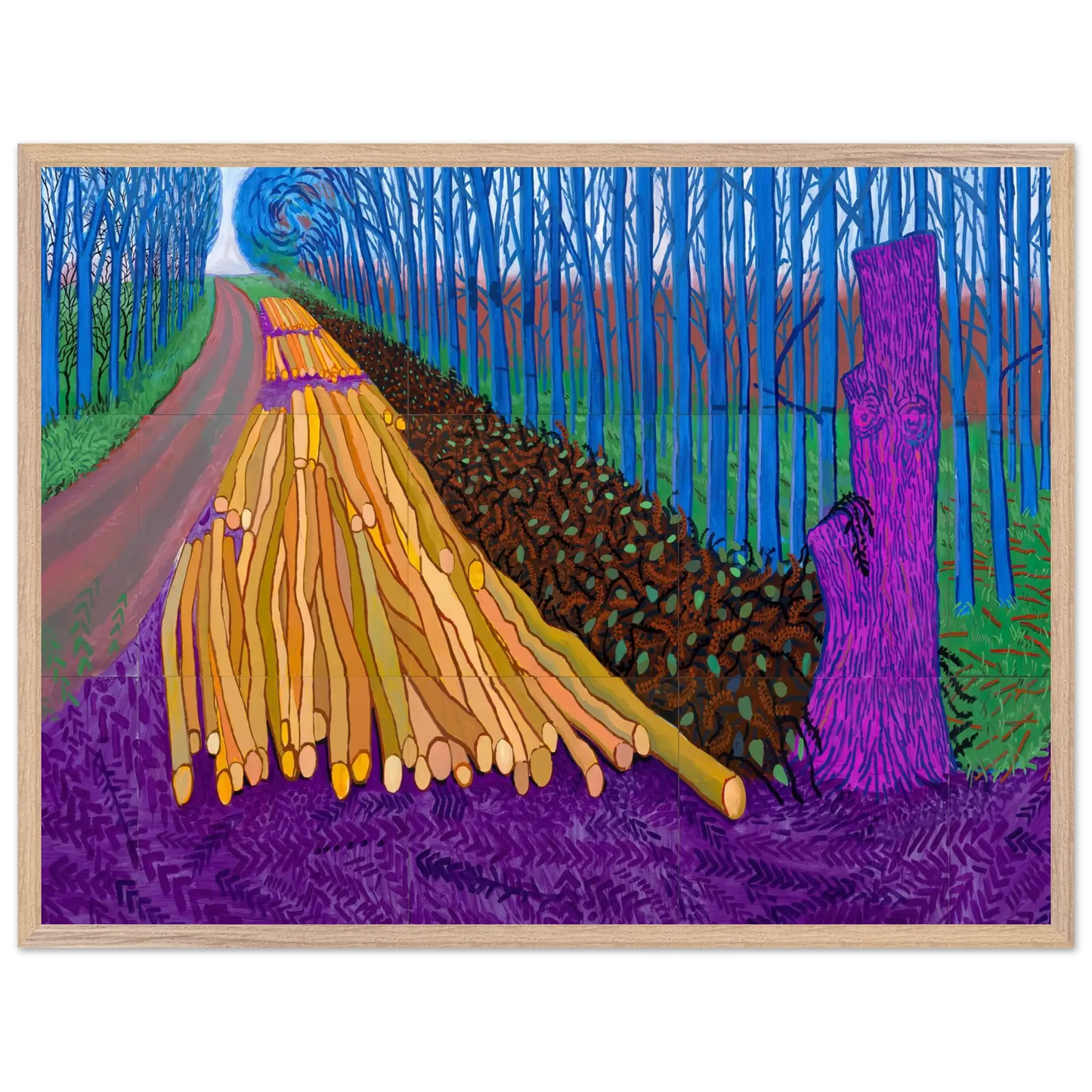 David Hockney - David Hockney Wall art - 45x60 cm / 18x24 Inches - Premium Wooden Framed Poster With Fine Art Paper - White frame