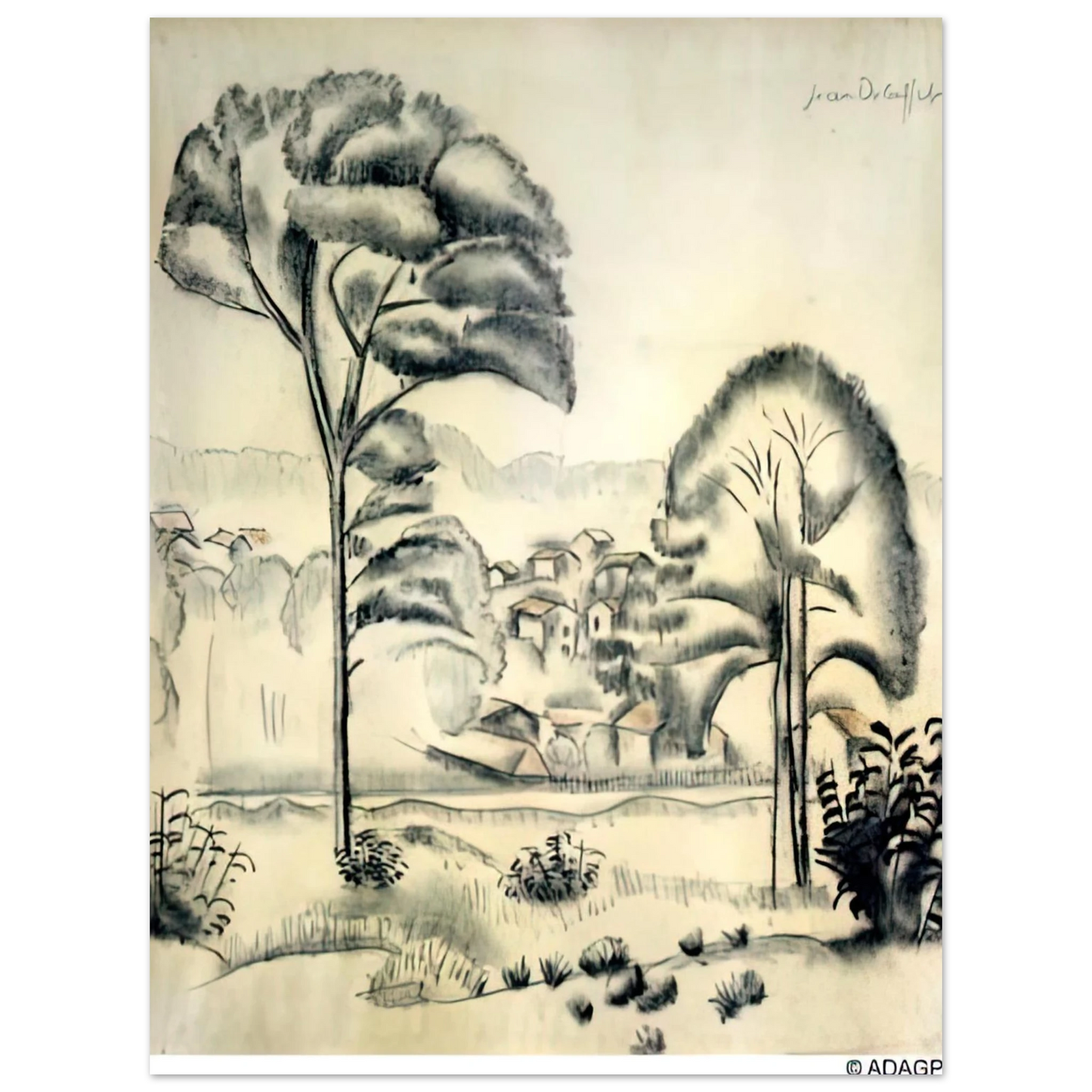 Jean Dubuffet - LANDSCAPE OF ALGERIA  75x100 cm / 30x40inches Fine Art Poster
