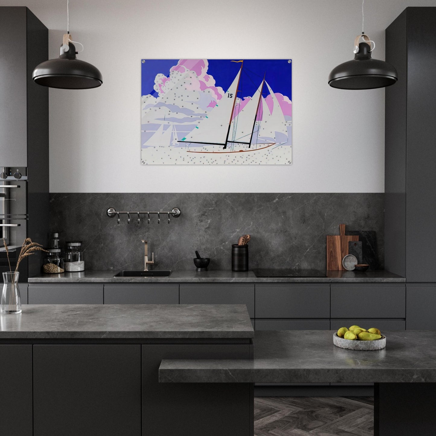 Do It Yourself  Sailboats  - Andy Warhol Acrylic Print - 70x100 cm / 28x40″ inches