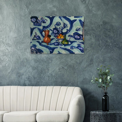 STILL LIFE WITH BLUE TABLECLOTH 1906 - Henri Matisse Brushed Aluminum Print - 70x100 cm / 28x40 inches | Henri Matisse Aluminum Print | Henri Matisse Prints