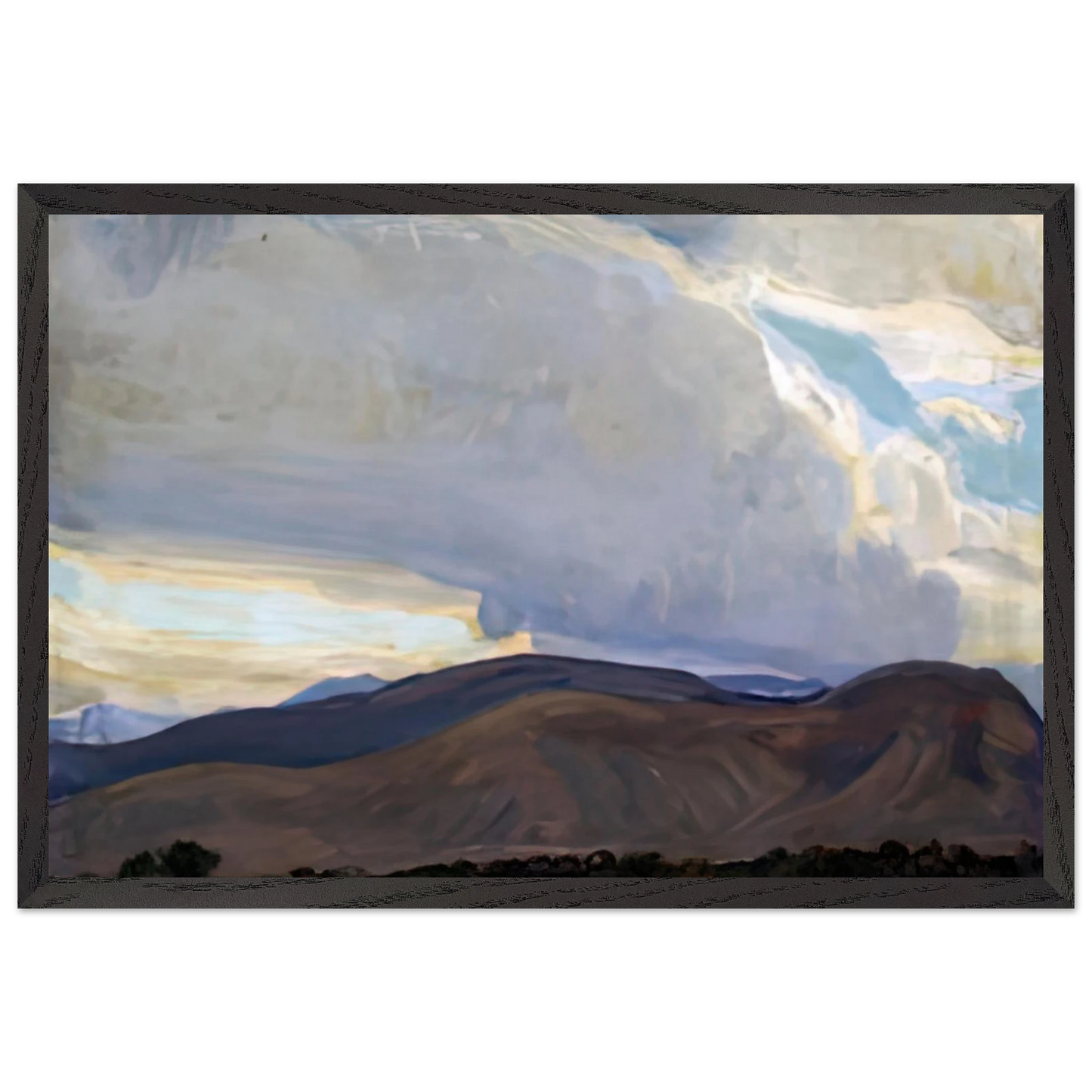 Maynard Dixon - STORM FROM THE SIERRA 1937 Wall art - 28x43  cm / XL (11x17 inches) - Premium Wooden Framed Poster With Fine Art Paper-canvas - Wood frame