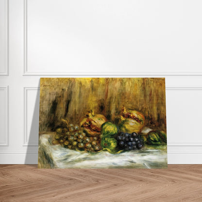 Still Life with Grapes - Pierre-Auguste Renoir Brushed Aluminum Print - 70x100 cm / 28x40 inches | Pierre-Auguste Renoir Aluminum Print | Pierre-Auguste Renoir Prints