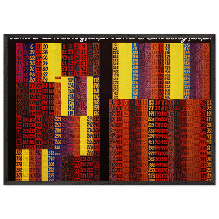 Remote Sensing Per I  II - 1979 - Alfred Jensen 70x100 cm / 28x40 inches Framed Art Print – Black Wooden Frame
