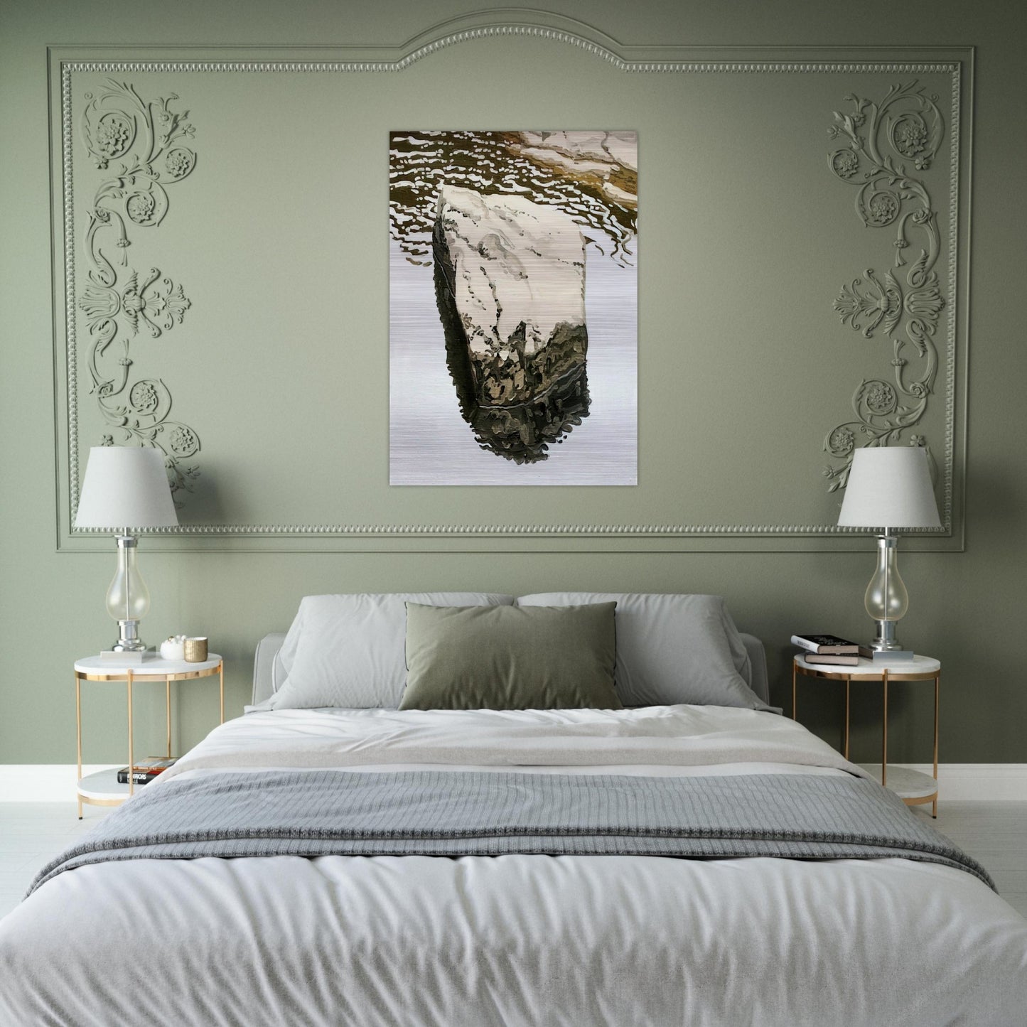 Study for Flat Boulder Reflected - 1986 - Neil Welliver Brushed Aluminum Print - 70x100 cm / 28x40 inches | Neil Welliver Aluminum Print | Neil Welliver Prints