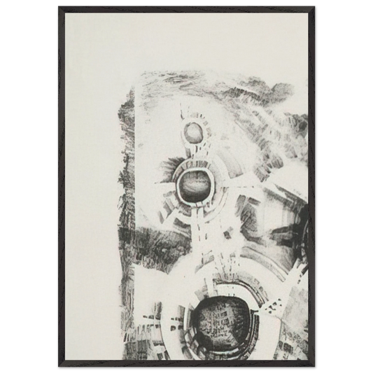 SECOND STONE 1962 - Lee Bontecou 70x100 cm / 28x40 inches Framed Art Print – Black Wooden Frame