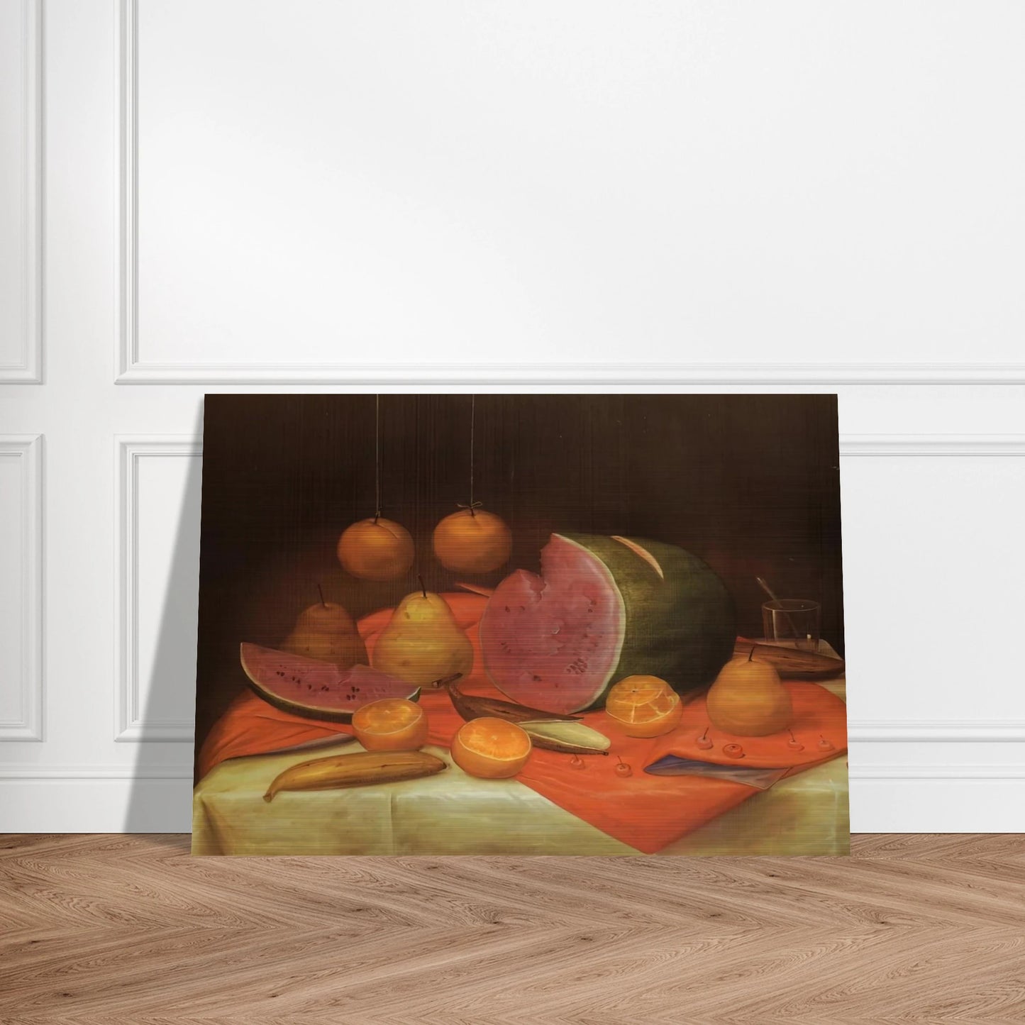 STILL LIFE WITH WATERMELON - Fernando Botero Brushed Aluminum Print - 70x100 cm / 28x40 inches | Fernando Botero Aluminum Print | Fernando Botero Prints