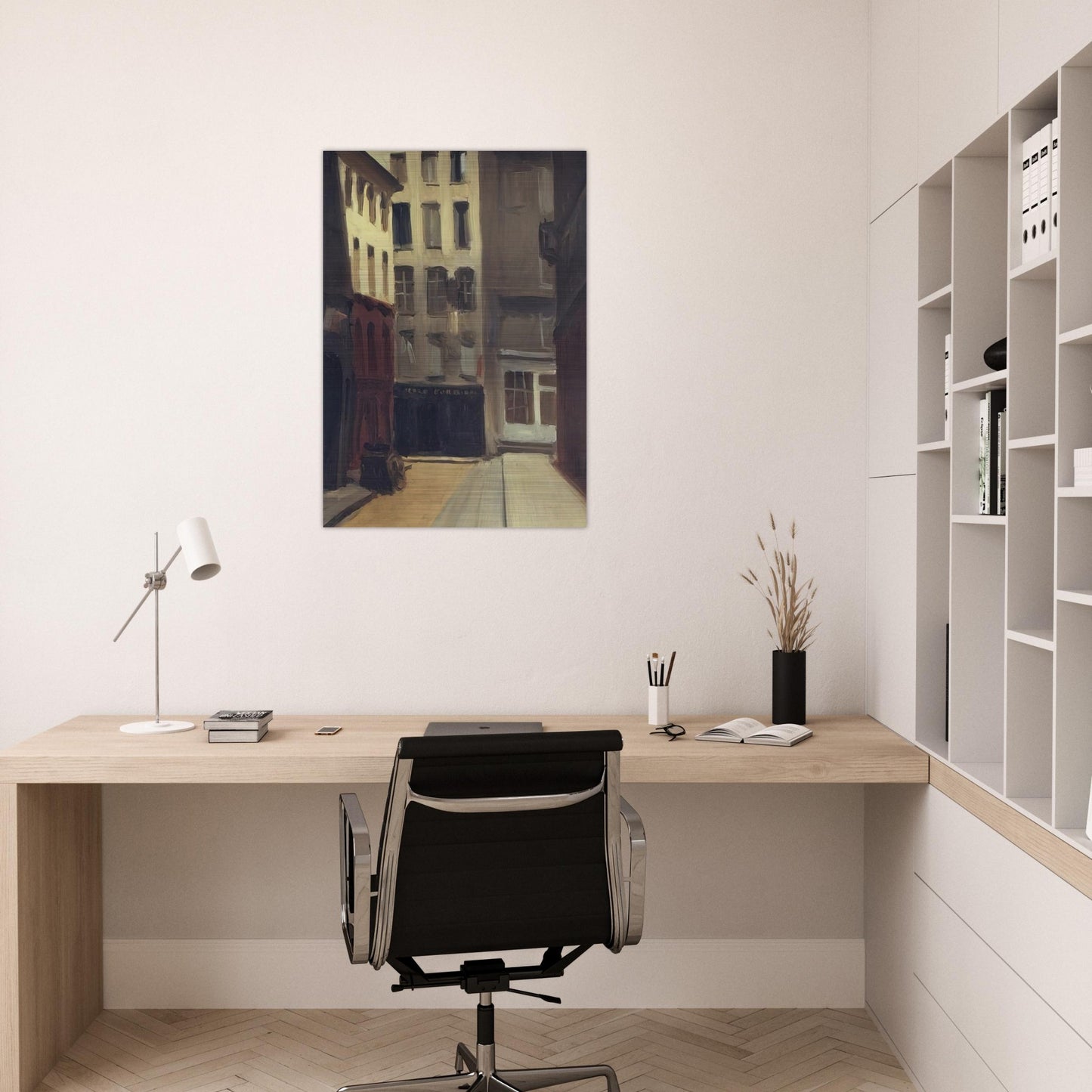 Paris Street - Edward Hopper Brushed Aluminum Print - 70x100 cm / 28x40 inches | Edward Hopper Aluminum Print | Edward Hopper Prints