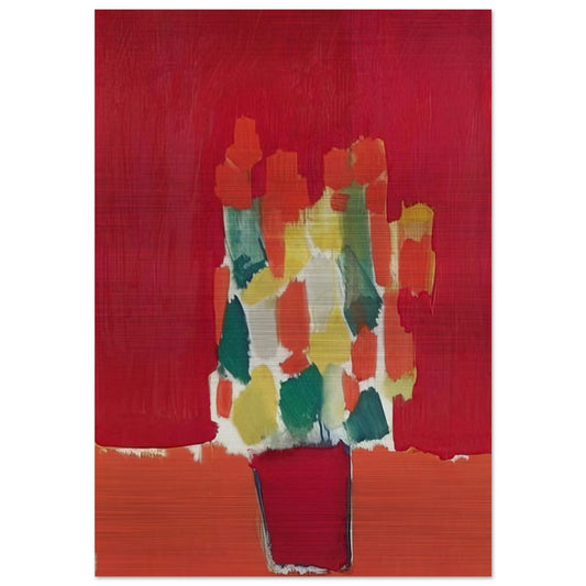 Fleurs rouges - 1952 - Nicolas de Stael Brushed Aluminum Print - 70x100 cm / 28x40 inches | Nicolas de Stael Aluminum Print | Nicolas de Stael Prints