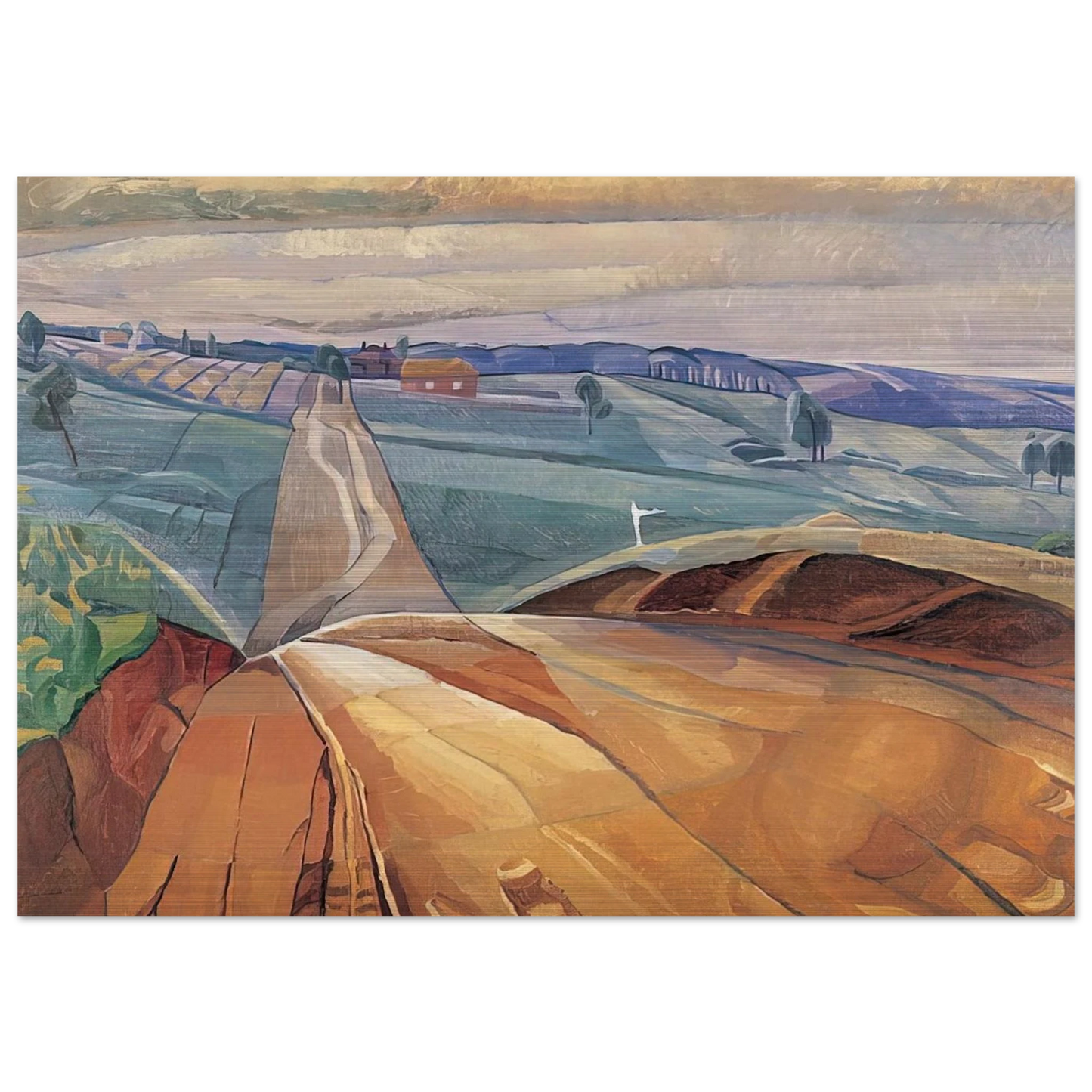 Landscape at Pentecost - 1929 - Grace Cossington Smith Brushed Aluminum Print - 70x100 cm / 28x40 inches | Grace Cossington Smith Aluminum Print | Grace Cossington Smith Prints