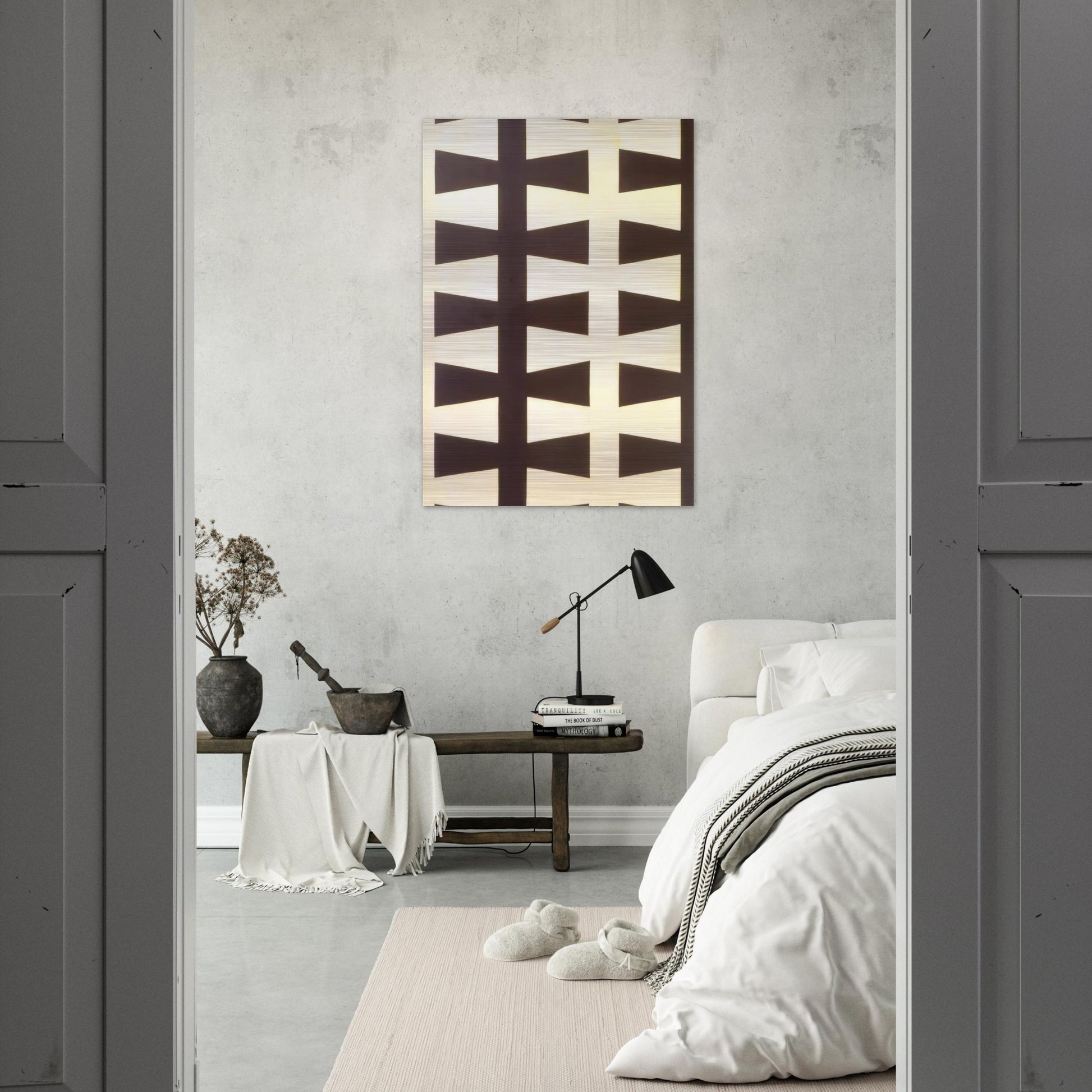 Black and White Repeat - 1953 - Leon Polk Smith Brushed Aluminum Print - 70x100 cm / 28x40 inches | Leon Polk Smith Aluminum Print | Leon Polk Smith Prints