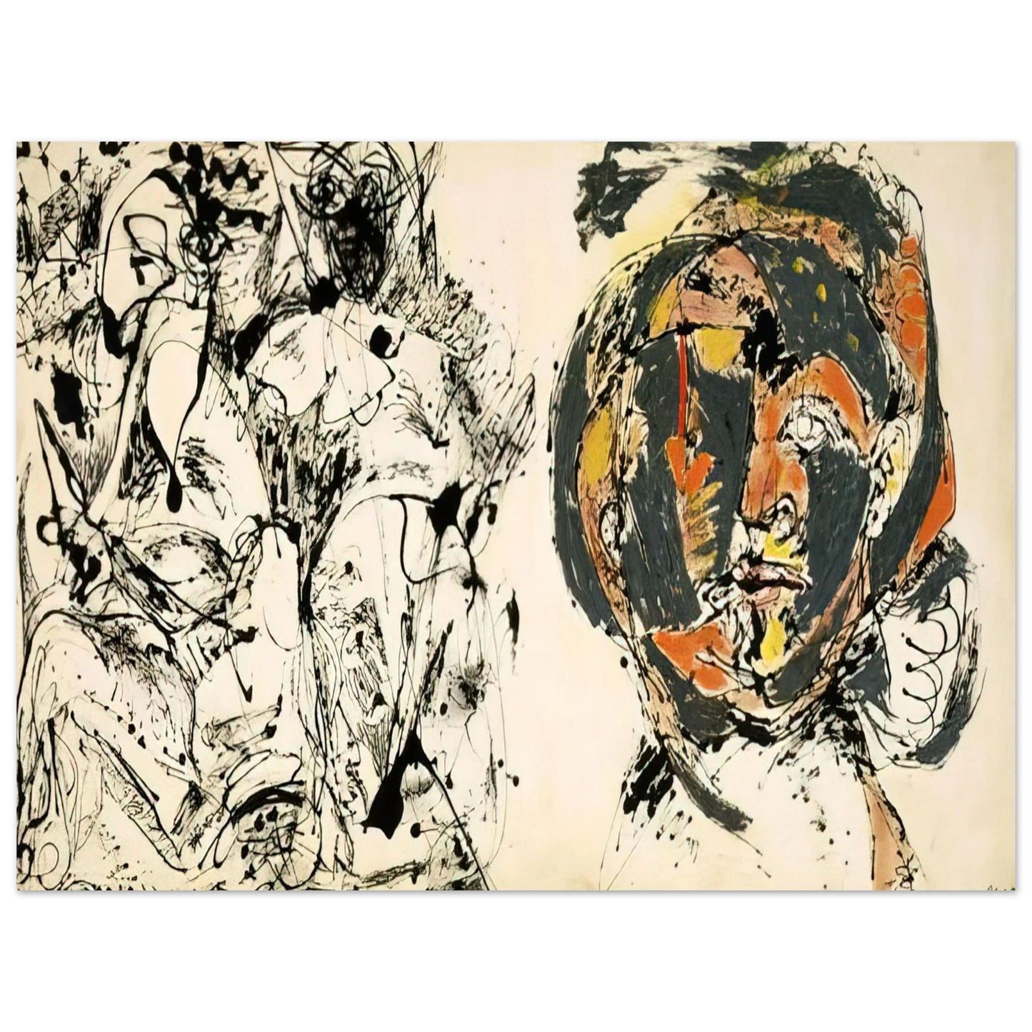 Jackson Pollock - PORTRAIT AND A DREAM 1953  75x100 cm / 30x40inches Fine Art Poster