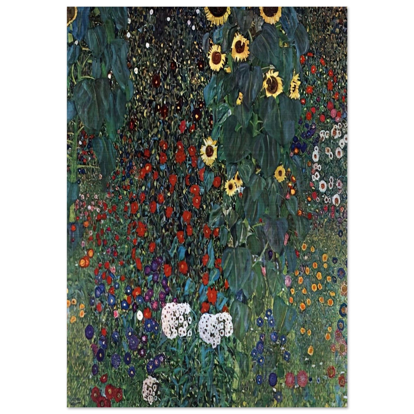 COUNTRY GARDEN WITH SUNFLOWERS 1906 - Gustav Klimt Brushed Aluminum Print - 70x100 cm / 28x40 inches | Gustav Klimt Aluminum Print | Gustav Klimt Prints