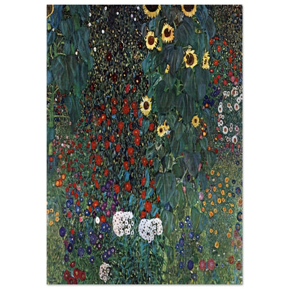 COUNTRY GARDEN WITH SUNFLOWERS 1906 - Gustav Klimt Brushed Aluminum Print - 70x100 cm / 28x40 inches | Gustav Klimt Aluminum Print | Gustav Klimt Prints