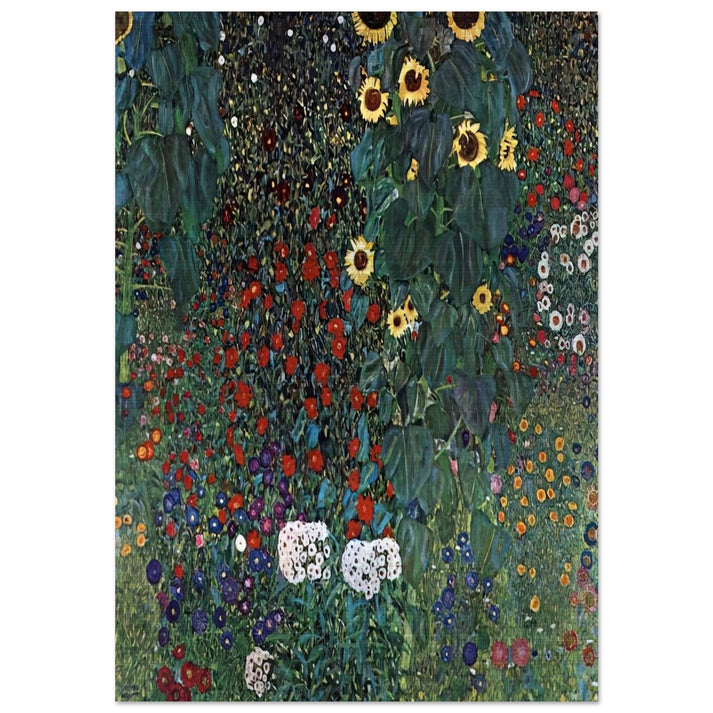 COUNTRY GARDEN WITH SUNFLOWERS 1906 - Gustav Klimt Brushed Aluminum Print - 70x100 cm / 28x40 inches | Gustav Klimt Aluminum Print | Gustav Klimt Prints