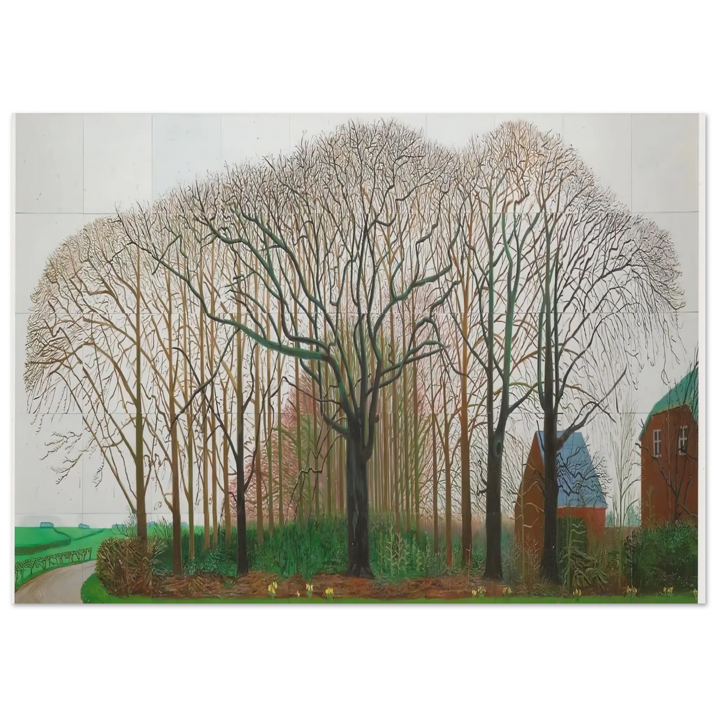 David Hockney - David Hockney Wall art - 60x80 cm / 24x32 Inches - Premium Wooden Framed Poster With Fine Art Paper - White frame