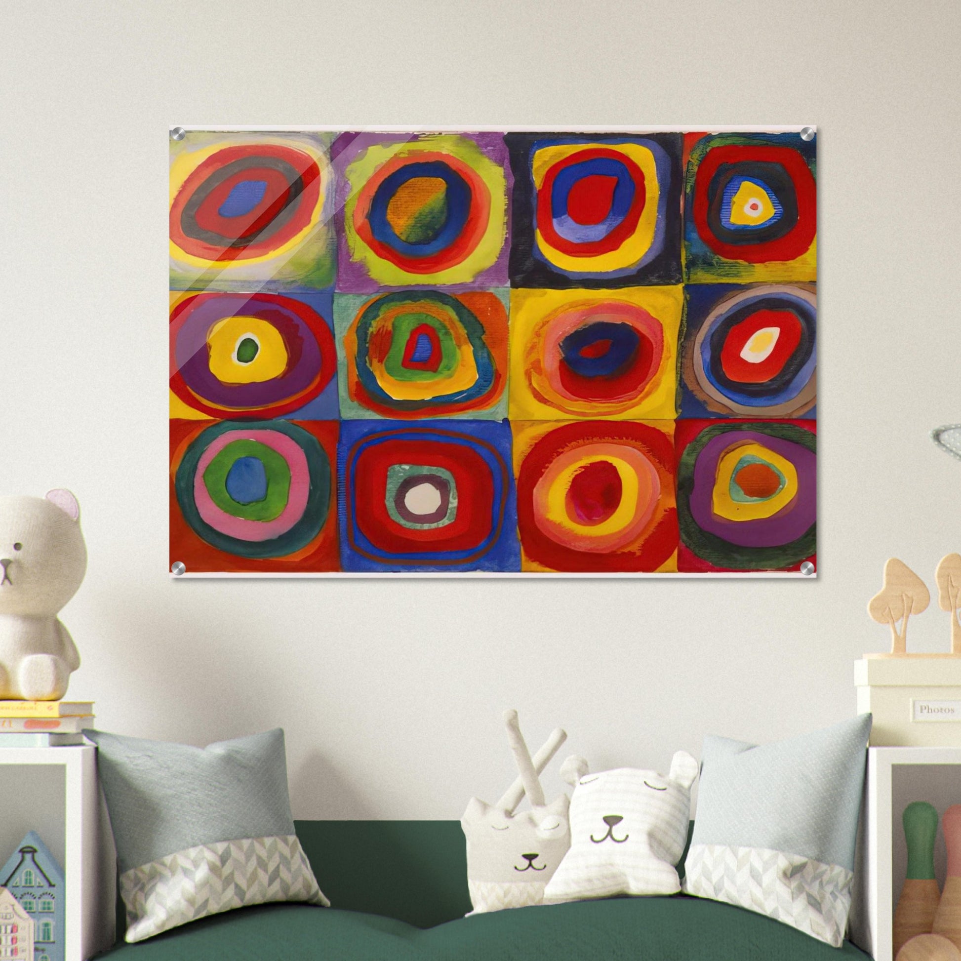 COLOR STUDY SQUARES WITH CONCENTRIC CIRCLES 1913 - Wassily Kandinsky Acrylic Print - 70x100 cm / 28x40″ inches | Wassily Kandinsky Wall Art | Wassily Kandinsky Prints