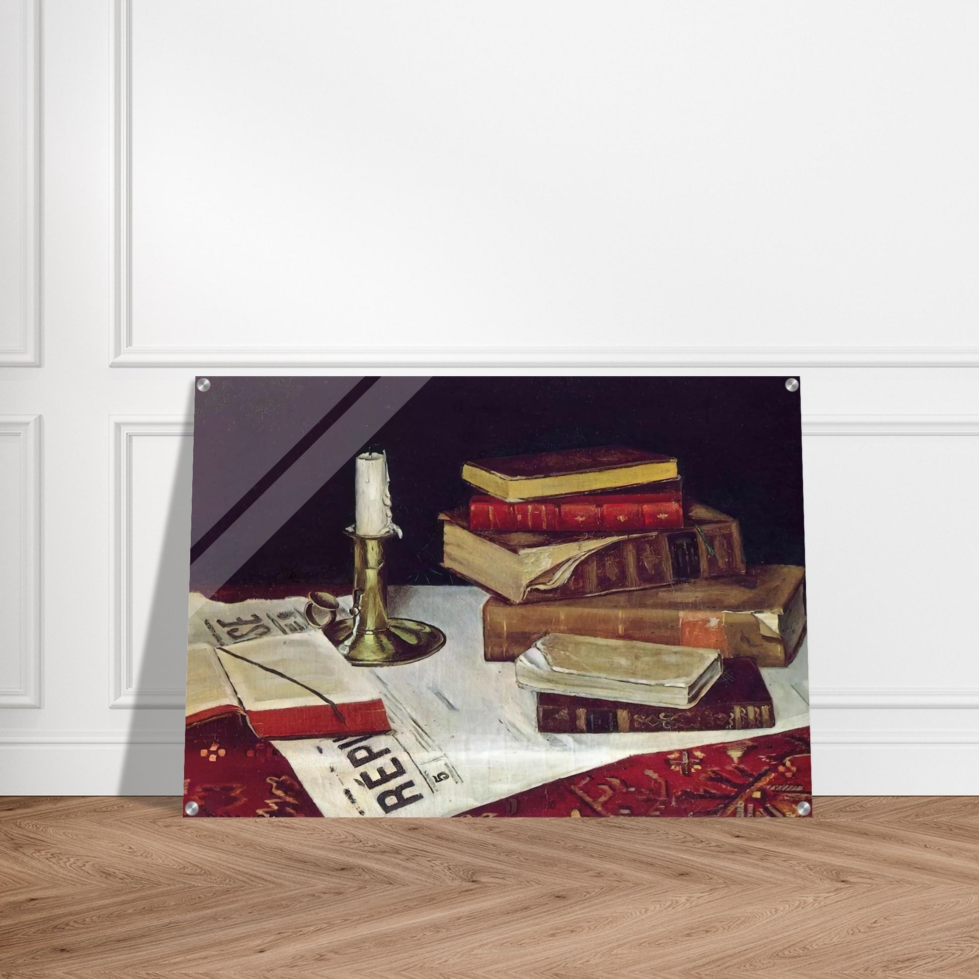 STILL LIFE WITH BOOKS AND CANDLE 1890 - Henri Matisse Acrylic Print - 70x100 cm / 28x40″ inches