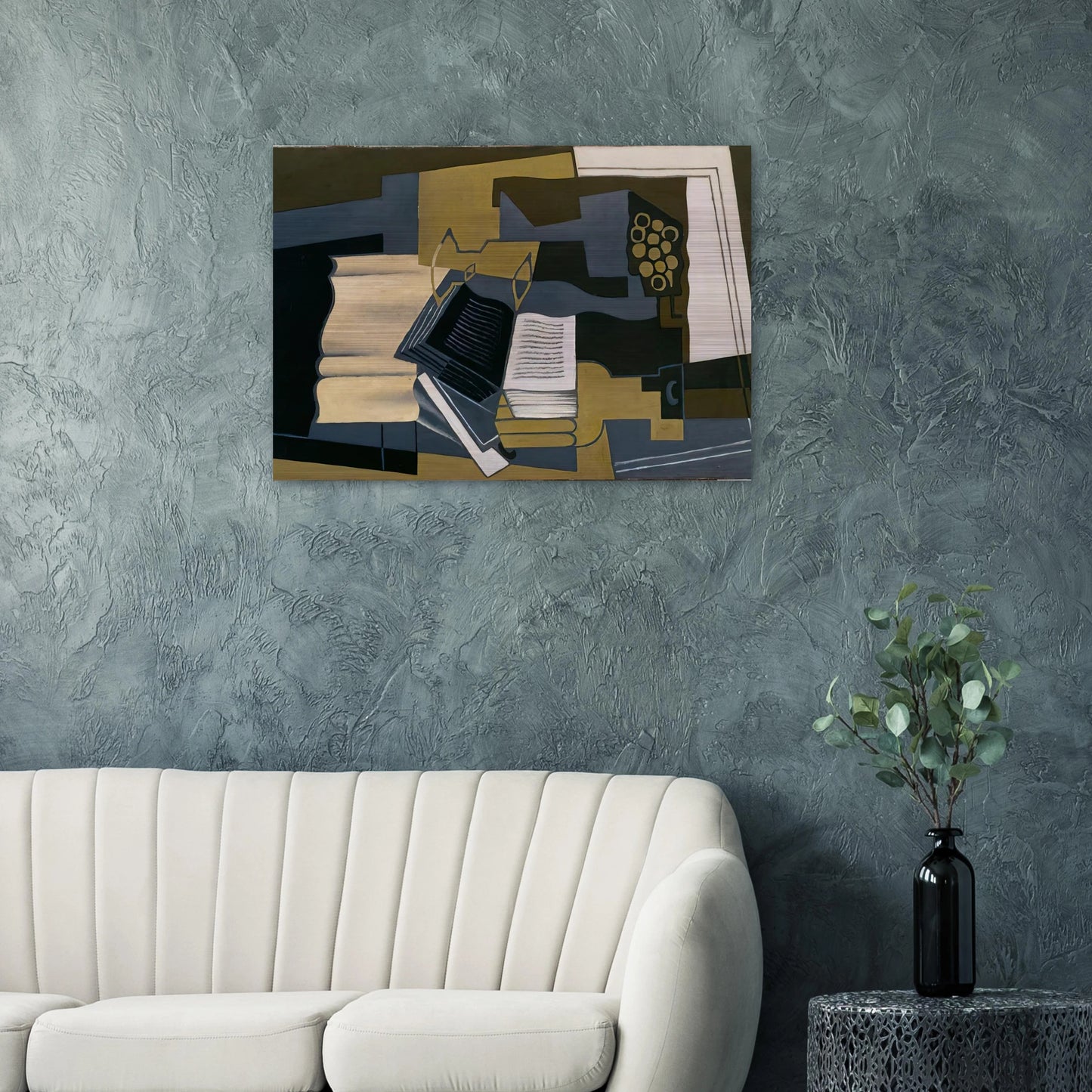 CARAFE AND BOOK 1920 - Juan Gris Brushed Aluminum Print - 70x100 cm / 28x40 inches | Juan Gris Aluminum Print | Juan Gris Prints