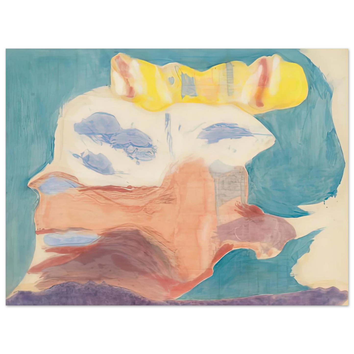 Helen Frankenthaler - Sea Goddess, 1963- Wall Art - 30x40 cm / 12x16 inches - Fine Art Poster-canvas - -