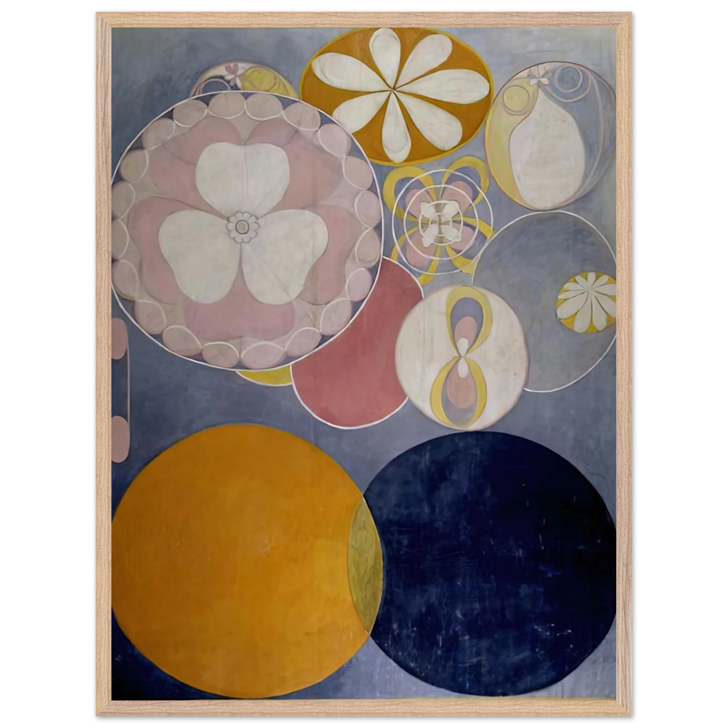 Hilma af Klint - DE TIO ST RSTA N 2 BARNAALDERN 1907 Wall art - 60x80 cm / 24x32 inches - Premium Wooden Framed Poster With Fine Art Paper-canvas - White frame