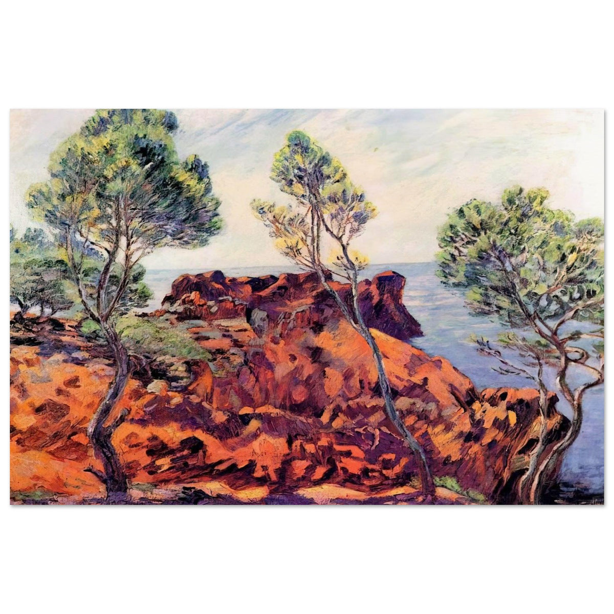 Agay, les Roches Rouges - 1901 - Armand Guillaumin Art Prints - 100x150 cm / 40x60″ inches | Armand Guillaumin Poster | Armand Guillaumin Prints
