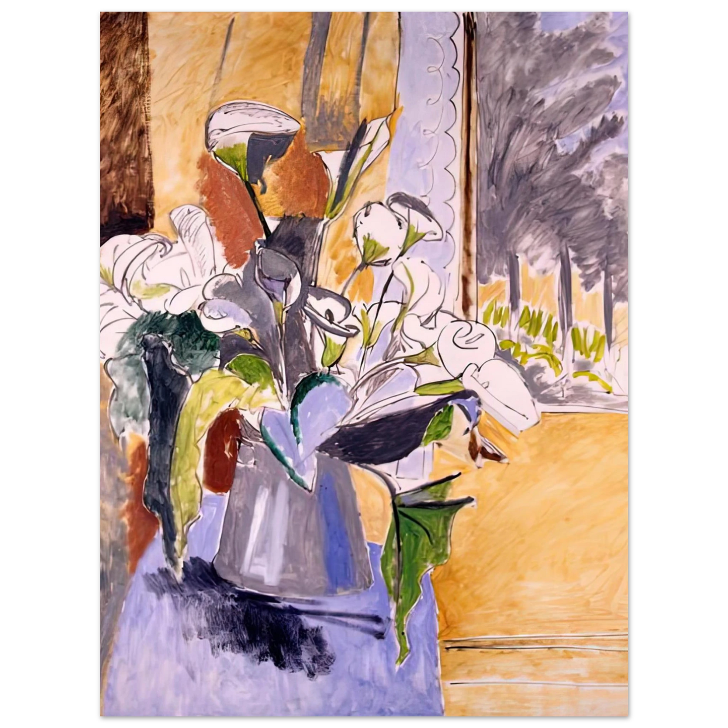 Henri Matisse - BOUQUET OF FLOWERS ON A VERANDA 1912  75x100 cm / 30x40inches Fine Art Poster