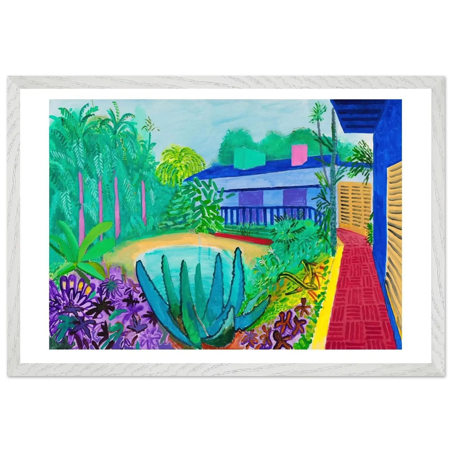 David Hockney - David Hockney Wall art - 27x35 cm / 11x14 Inches - Premium Wooden Framed Poster With Fine Art Paper - Wood frame