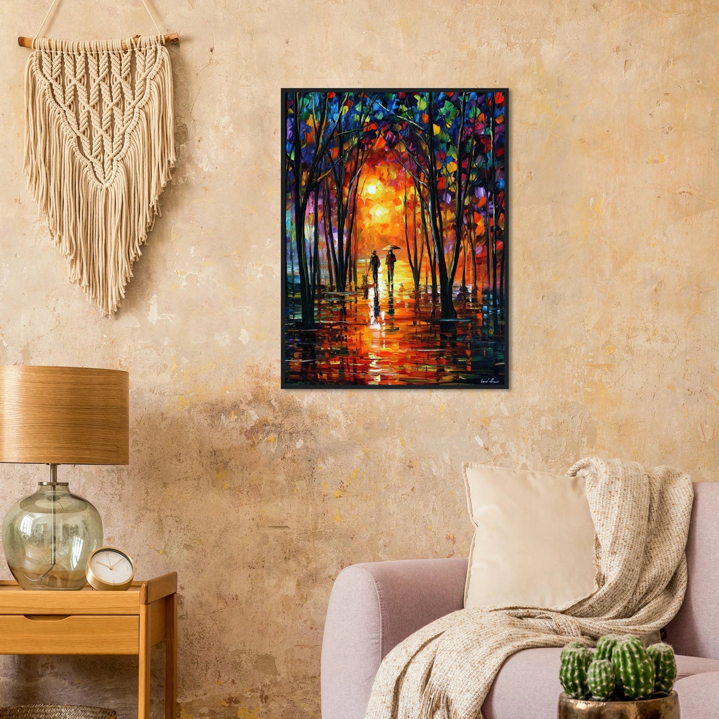 Leonid Afremov Wooden Framed Print - 24x36 inches / 60x90 cm - Black frame-canvas