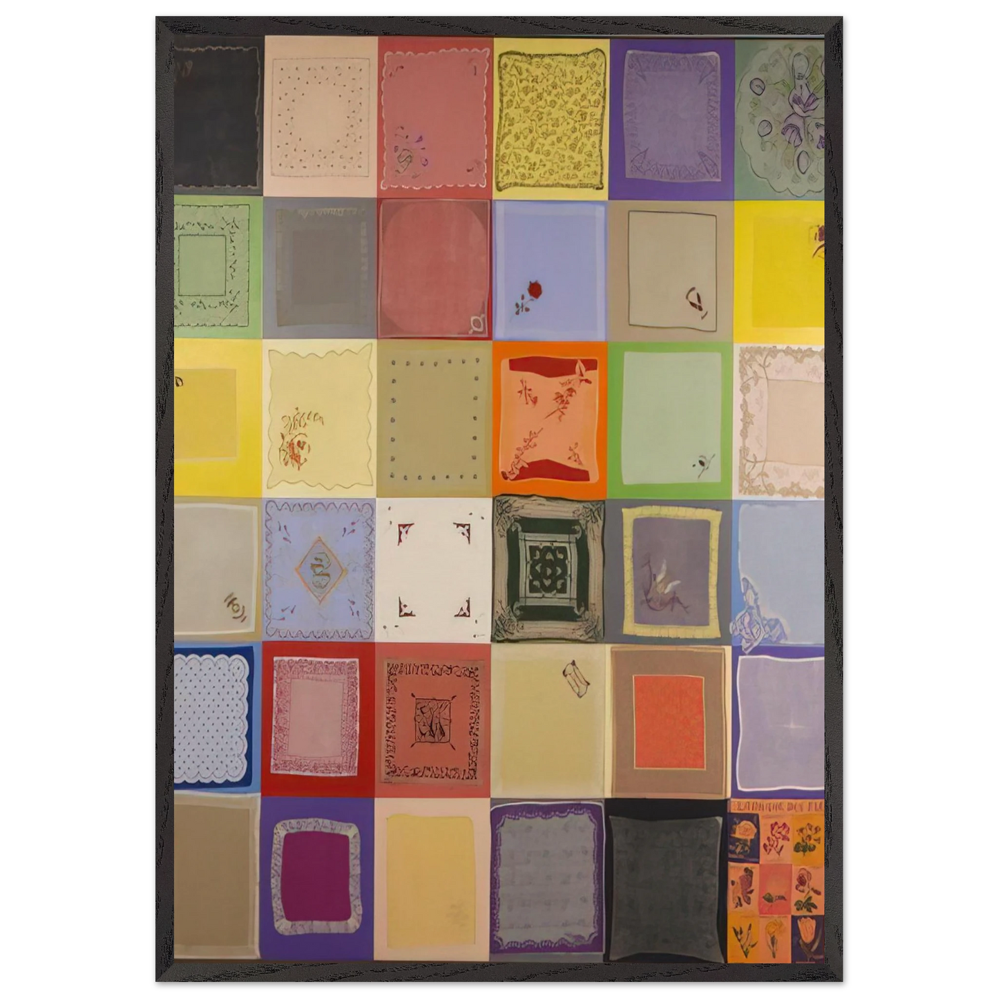 Connection - 1978 - Miriam Schapiro 70x100 cm / 28x40 inches Framed Art Print – Black Wooden Frame