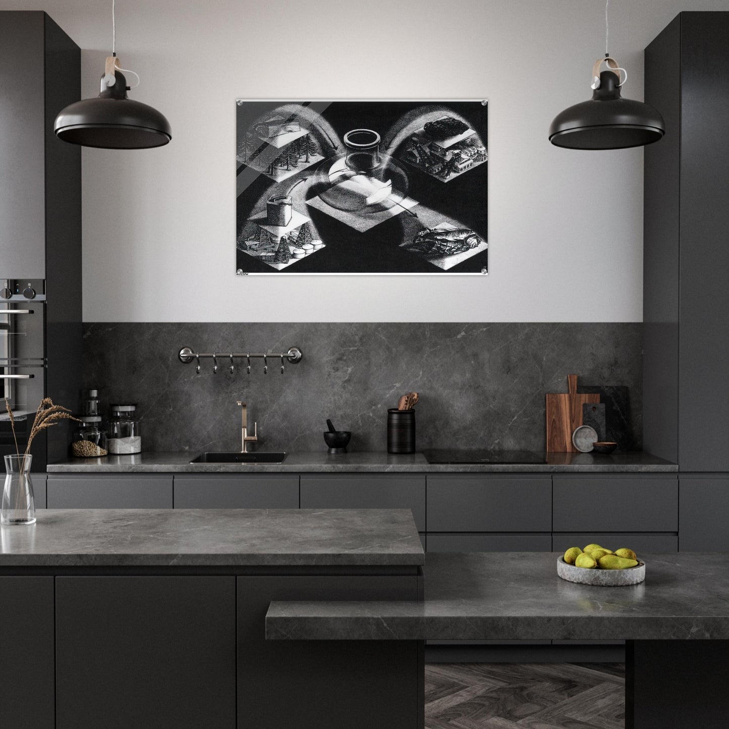 SYNTHESIS - MC Escher Acrylic Print - 70x100 cm / 28x40″ inches | MC Escher Wall Art | MC Escher Prints