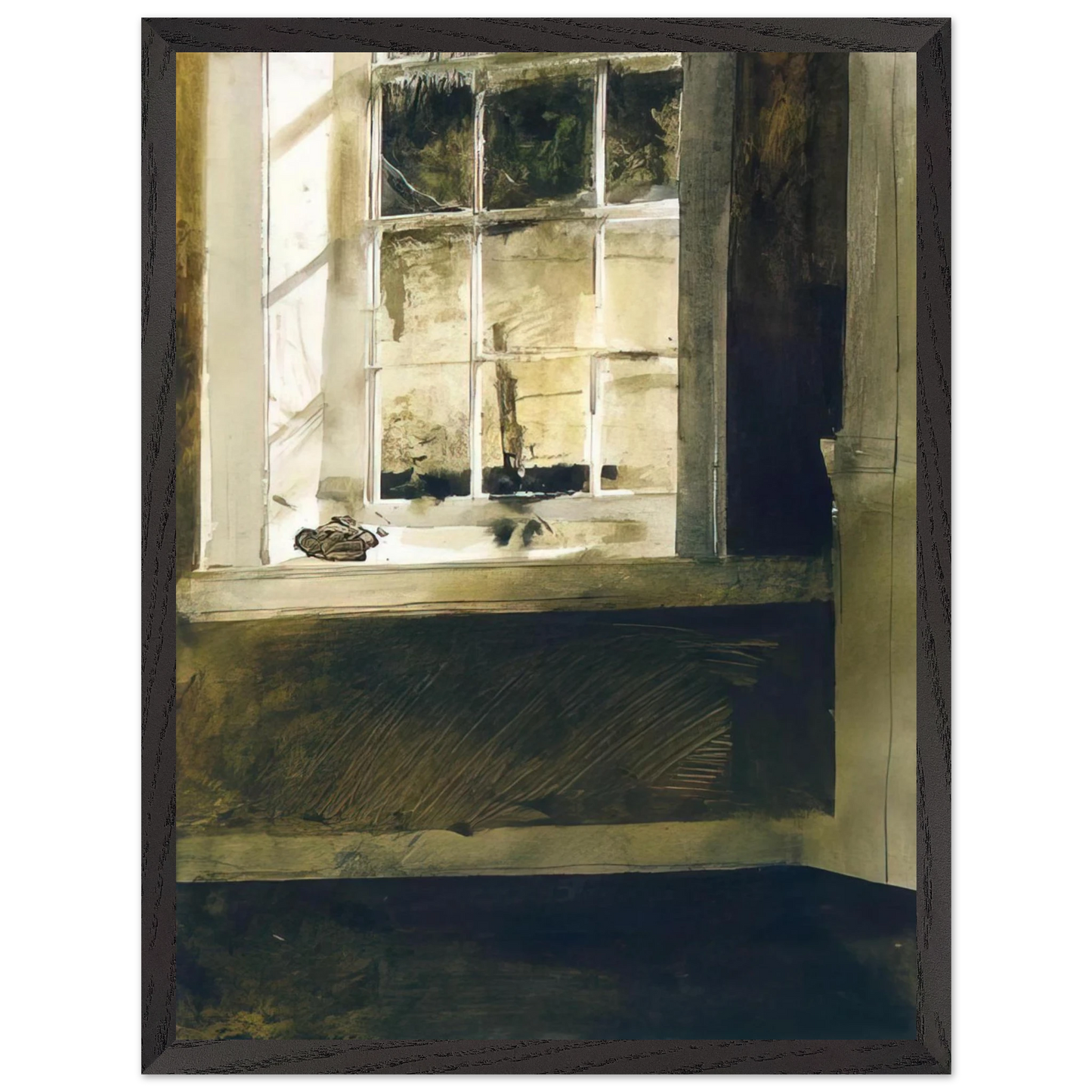 Andrew Wyeth - GROUNDHOG DAY 4 Wall Art - 21x29.7 cm / 8x12" - Premium Wooden Framed Poster With Fine Art Paper-canvas - White frame