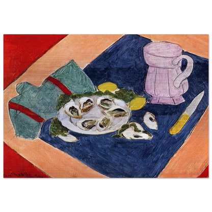 STILL LIFE WITH OYSTERS 1940 - Henri Matisse Brushed Aluminum Print - 70x100 cm / 28x40 inches | Henri Matisse Aluminum Print | Henri Matisse Prints